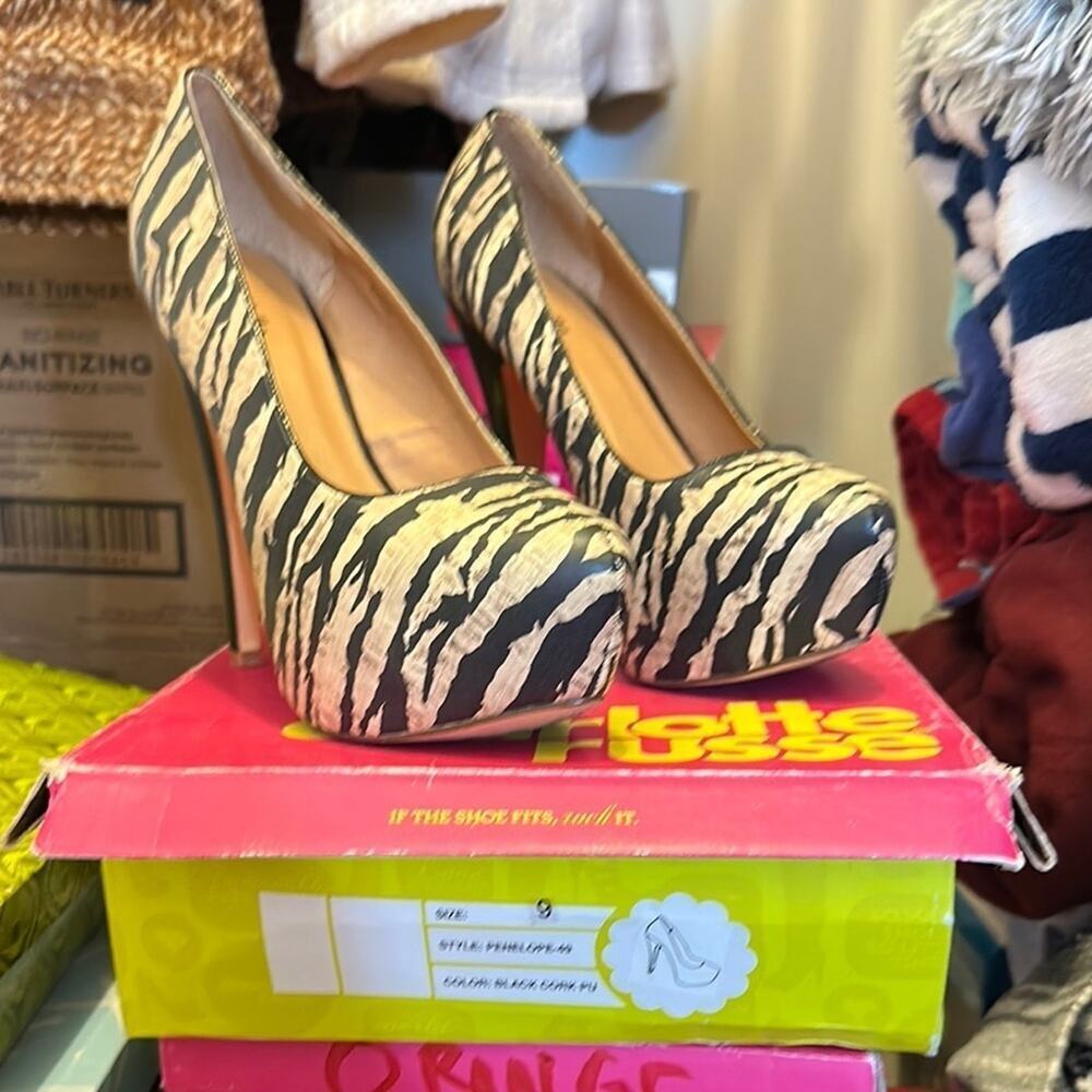 Zebra Print Platform Heels